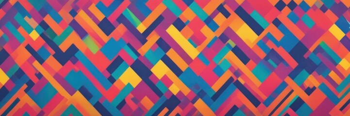 Obraz premium An abstract multicolor texture with geometric shapes on a canvas. Contemporary surrealist painting. Modern poster for wall decoration
