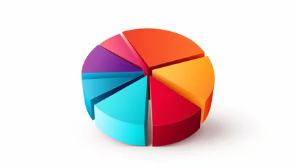 Fotobehang Pie chart parts for infographic. Circle sections 4, 8, 12. Percent graph, diagrama statistic wheel. Slice vector graphic elements © Orxan