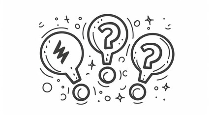 Question bubbles line icon. Ask help sign. Faq questionnaire symbol. Quality design element. Line style question bubbles icon. Editable stroke. Vector - obrazy, fototapety, plakaty