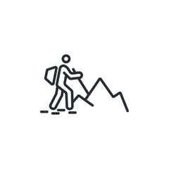 hike icon. vector.Editable stroke.linear style sign for use web design,logo.Symbol illustration.