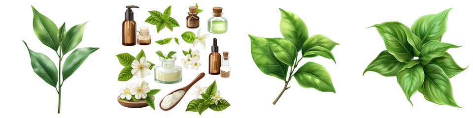 Botanical element for marketing cosmetics spa Hyperrealistic Highly Detailed Isolated On Transparent Background Png File