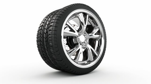 Wheel car, Car tire, Aluminum wheels isolated on white background