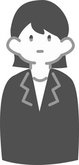 モノクロ正面を向いた女性会社員ver1