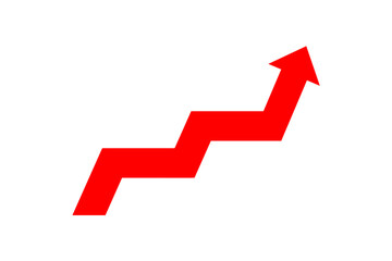 Growing business gray arrow on white background. Business concept, growing chart. Economic Arrow With Growing Trend. Transparent background. 