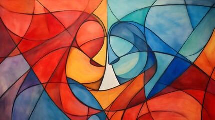 Vibrant Abstract Geometric Painting