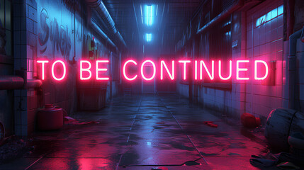 Illustration of “TO BE CONTINUED” graphic - neon lighting 