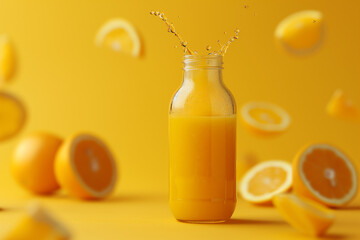 Mock up product of orange and grapefruit juice