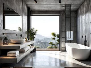 Modern Edge: Concrete Wall Enhancing Industrial Style