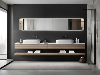Refined Modern Bathroom Oasis - Minimalist Elegant Interior Design
