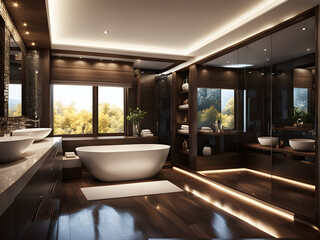 Serene Elegant Bathroom - Minimalist Modern Interior Design
