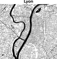 City Map of Lyon, Cartography Map, Street Layout Map