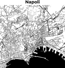 Fototapeta premium City Map of Napoli, Cartography Map, Street Layout Map