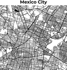 Obraz premium City Map of Mexico City, Cartography Map, Street Layout Map