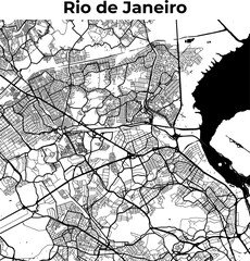 City Map of Rio de Janeiro, Cartography Map, Street Layout Map