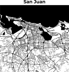 City Map of San Juan, Cartography Map, Street Layout Map
