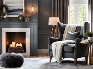 Scandinavian Bliss: Cozy Reading Nook in Modern Living Room