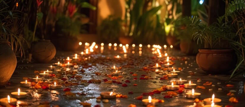 Enchanting Candlelight Ritual Enhances Tranquility at Yog Retreat