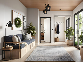 Perfect Balance: Artistic Entry Space with Seamless Fusion