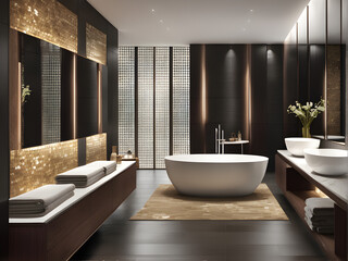 Tranquil Modern Elegance - Minimalist Bathroom Interior Sanctuary
