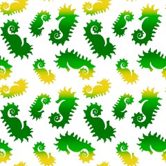 Summer animals seamless seahorse pattern for fabrics and wrapping paper and kids print and swimsuit textiles
