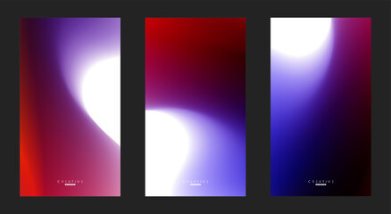 Set of Abstract liquid Gradient Vertical Background. Red and Blue Fluid Color Gradient. Design Template For ads, Banner, Poster, Cover, Brochure, Wallpaper, and flyer. Vector.