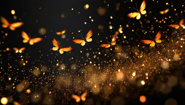 Butterflies background image. Lighted butterfly 