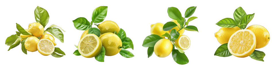 A Bunch Of Fresh Fragrant lemon Ocimum × citriodorum Hyperrealistic Highly Detailed Isolated On Transparent Background Png File White Background Photo Realistic Image - obrazy, fototapety, plakaty