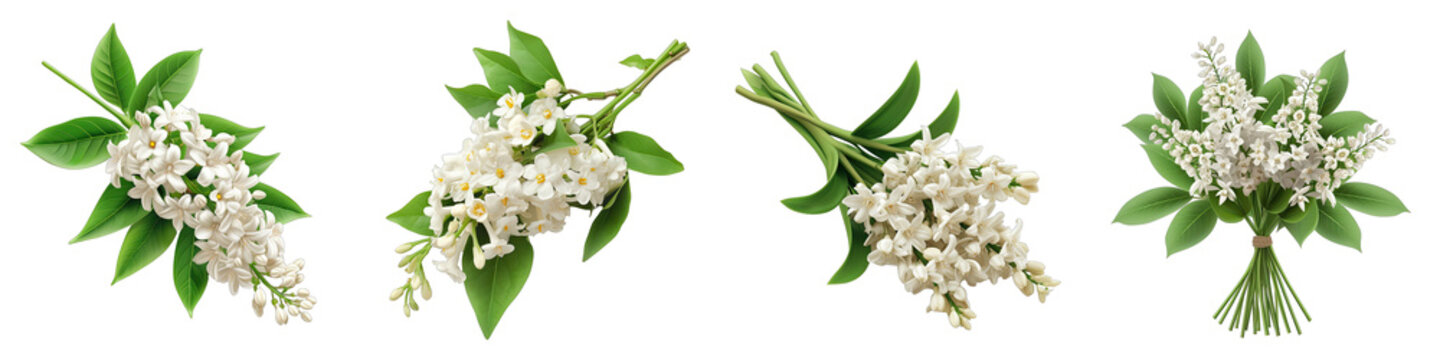 A Bunch Of Fresh Fragrant white Canella winterana Hyperrealistic Highly Detailed Isolated On Transparent Background Png File White Background Photo Realistic Image