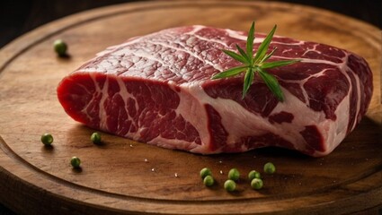 raw beef steak on a board