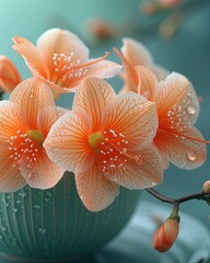 Obraz na płótnie Canvas Beautiful Delicate Cattleya Orchid Flower Close-up