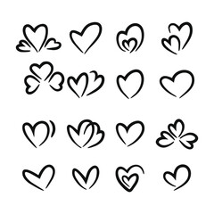 Love hand-drawn collection. Vector illustration.
