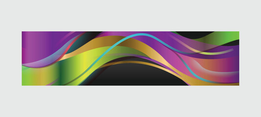 Vibrant gradient dynamic abstract horizontal banner poster