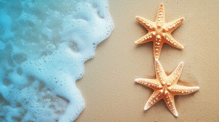 Starfish on the beach, summer concept.