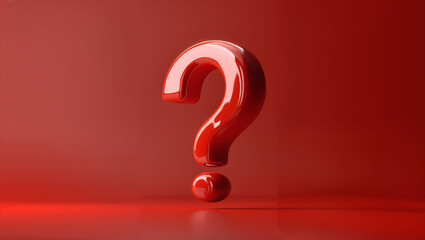 red question mark on red background