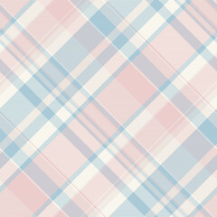 Improvement textile seamless texture, fashion check fabric vector. Vibrant plaid pattern tartan background in light and white colors.