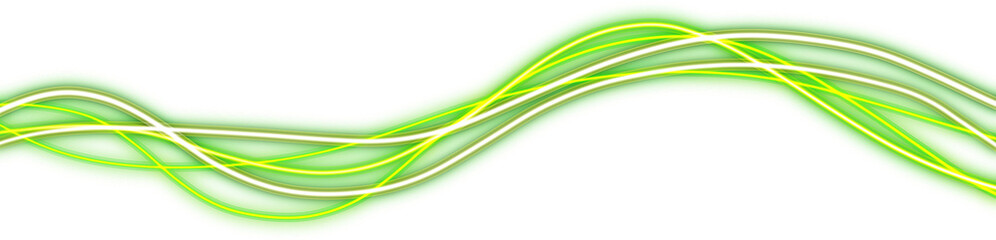 transparent green glowing energy neon lines