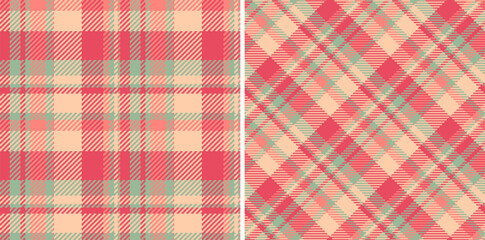 Seamless fabric check of vector pattern textile with a plaid tartan texture background. Set in christmas colors for interior design inspiration.