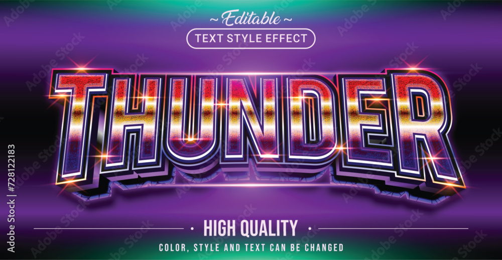 Poster Editable text style effect - Thunder text style theme.