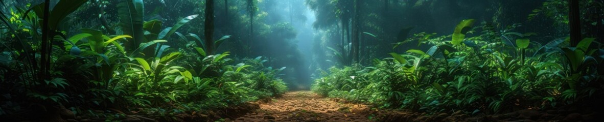 Enchanted Forest Path with Sunlight
