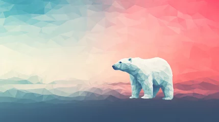 Foto op Plexiglas Polar bear animal abstract illustration  © Affia
