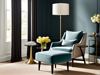 Sophisticated Armchair in Stylish Room - Generative AI