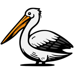 Fototapeta premium Pelican Sketch Illustration.