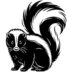 Skunk Sketch Illustration.