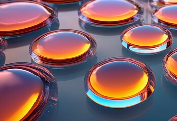 Soothing Rhythms, shapes with composition of colorful reflections. 