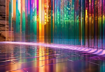 Soothing Rhythms, abstract background with rainbow