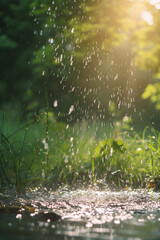 rain drops on the leaves