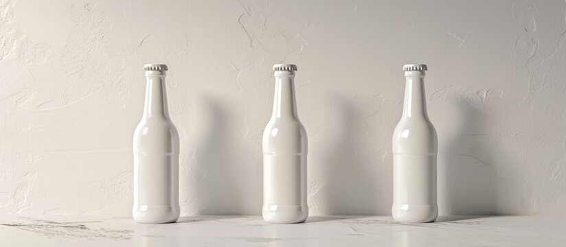 Refreshing, Tasty Bottles of Isolated White Drinks