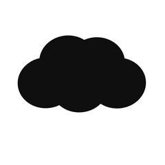 Simple cloud silhouette. Black clouds silhouette vector isolated on white background. Message bubble with place for text