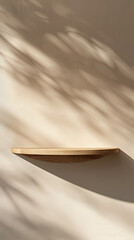 wooden table on empty room with shadow