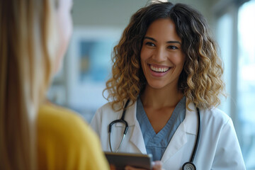 Healthcare compassion is evident as a doctor listens to a patient; this doctor's approach to patient care defines healthcare excellence and patient satisfaction